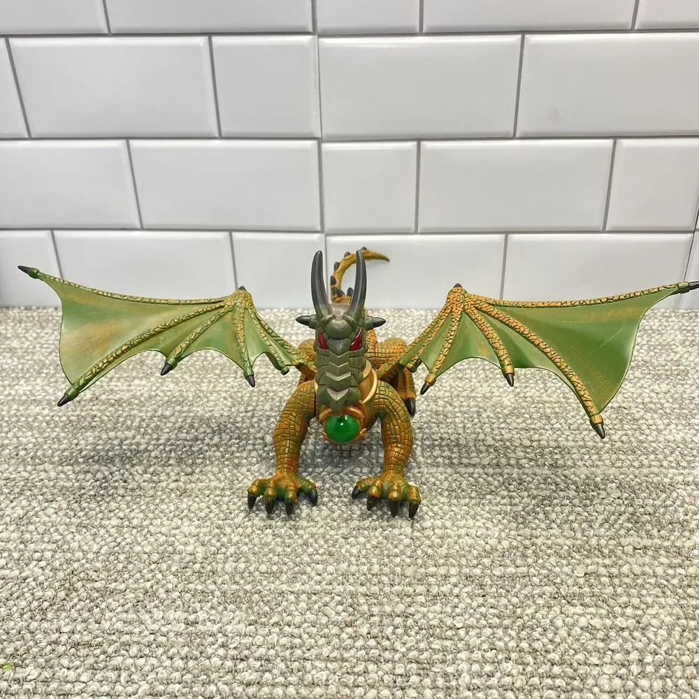 Mega Blox Krystal Wars Dragon W Crystal Green Gold Excellent Cond H18